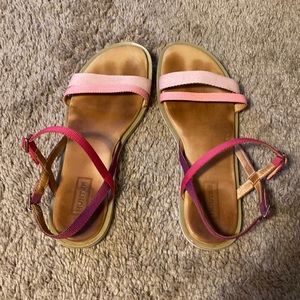 Hunter Women's Pink Leather Sandals